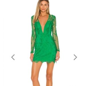 Nbd CeeLo Kelly green lace mini dress medium